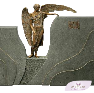 84123 bronzen beeld grafsteen engel