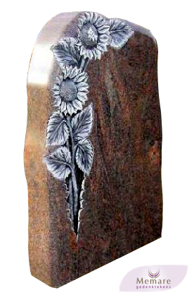 grafsteen met uitgehakte zonnebloemen 2